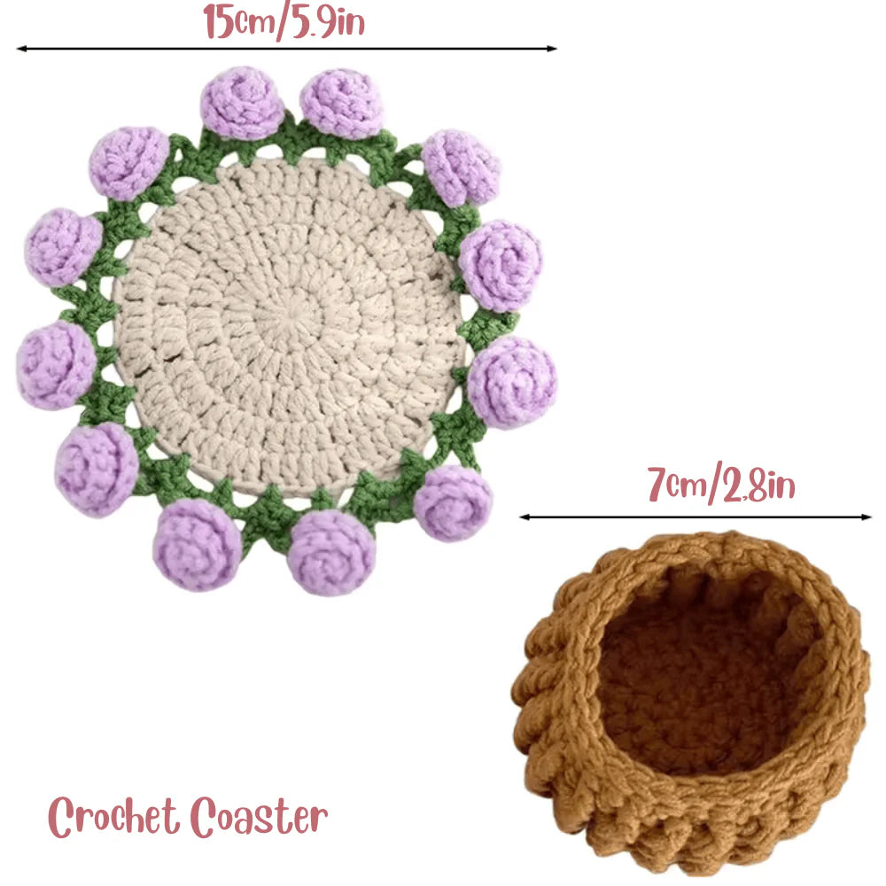 ๐ฅ Buy 1 Get 1 Free ๐น Woven With Love,Handcrafted Floral Coaster.