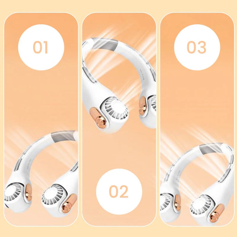 2026 Upgraded Neck Cooling Fan – Ultra-Quiet 360° Adjustable Hands-Free Wearable Fan