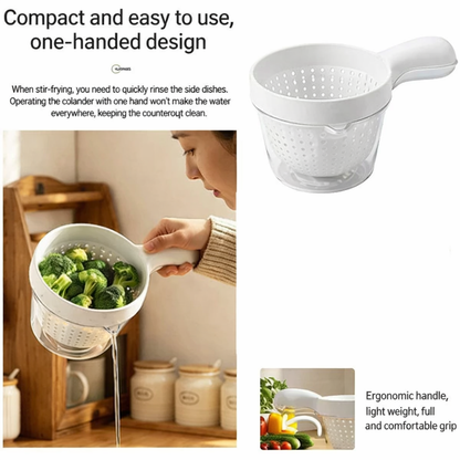 🔥TODAY ONLY: Exclusive Offer!!!👑High-Gloss Transparent Shell,2-in-1 Strainer Serving Bowl