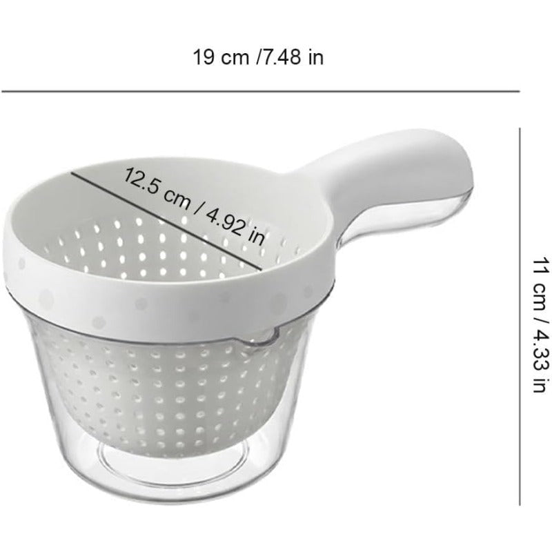 🔥TODAY ONLY: Exclusive Offer!!!👑High-Gloss Transparent Shell,2-in-1 Strainer Serving Bowl