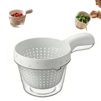 🔥TODAY ONLY: Exclusive Offer!!!👑High-Gloss Transparent Shell,2-in-1 Strainer Serving Bowl