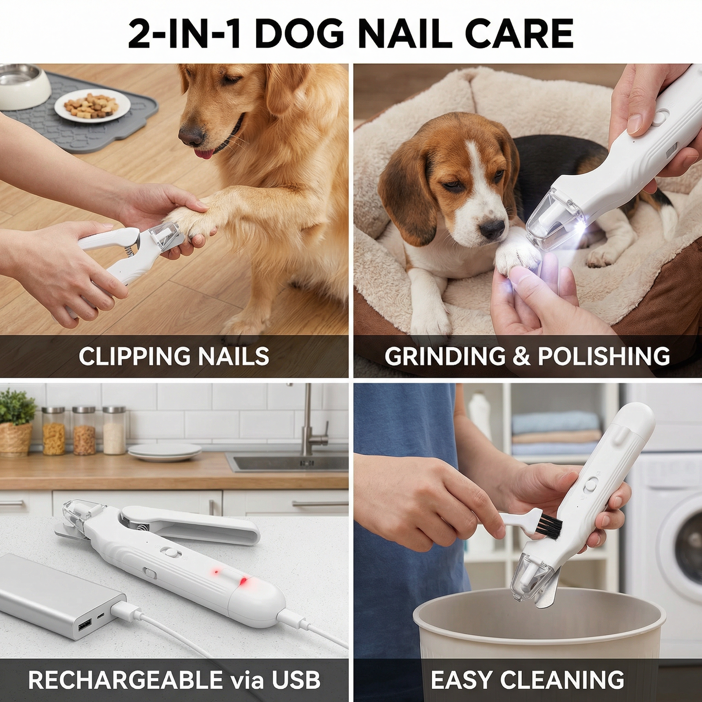 Pro LED Silent Dog Nail Grinder - No Pain, No Stress