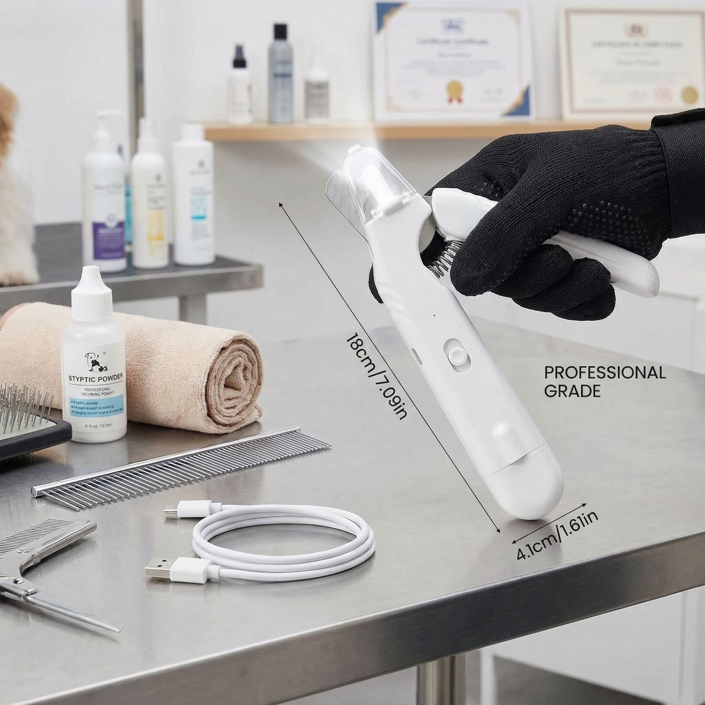 Pro LED Silent Dog Nail Grinder - No Pain, No Stress