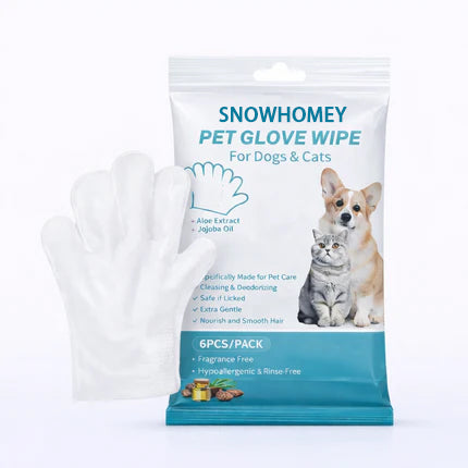 SNOWHOMEY®Hypoallergenic Pet Cleaning Glove Wipes (Unscented)