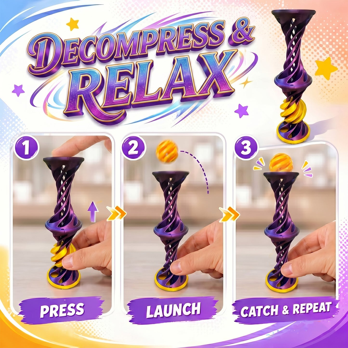 🔥Buy One  Get One Free🎁High Quality Anxiety Relaxing 3D Printed Gear Ball.