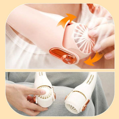2026 Upgraded Neck Cooling Fan – Ultra-Quiet 360° Adjustable Hands-Free Wearable Fan