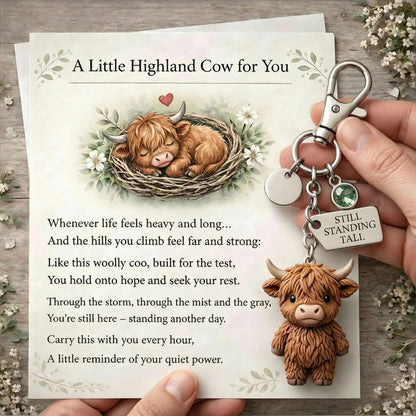 🐮A Little Highland Cow For You Keychain: Your Daily