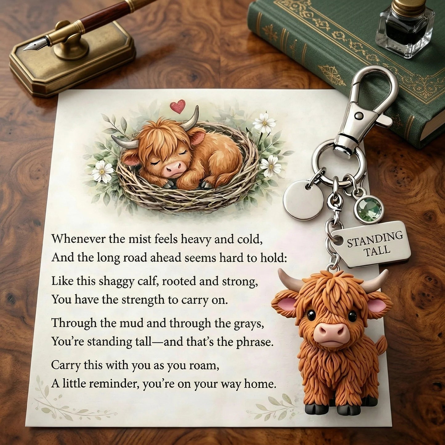 🐮A Little Highland Cow For You Keychain: Your Daily