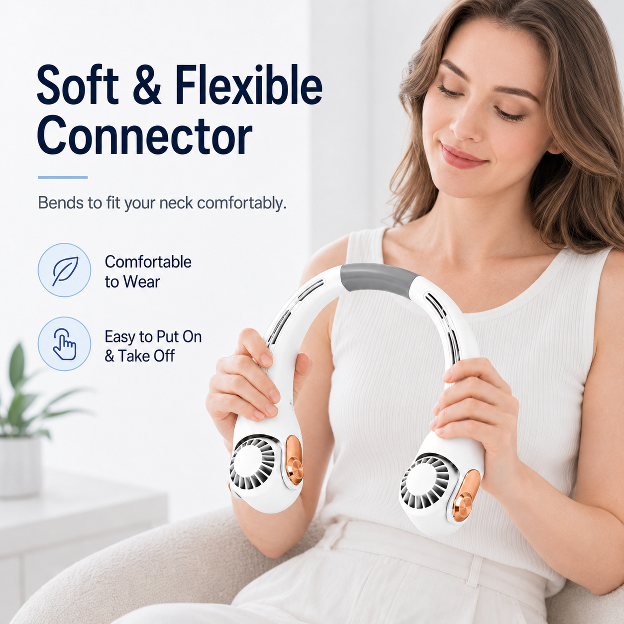 2026 Upgraded Neck Cooling Fan – Hands-Free, Ultra-Quiet & 180° Adjustable