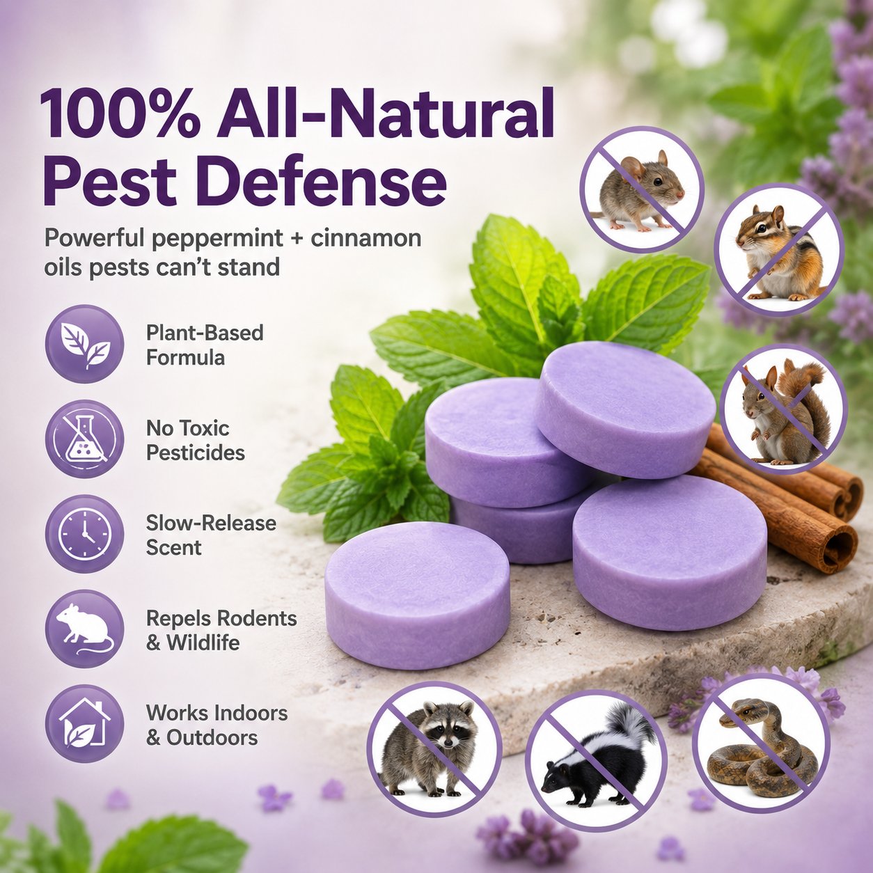 🔥50% Off Limited Time ⏳🔥All-Natural Peppermint & Cinnamon Pest & Rodent Repellent Pucks