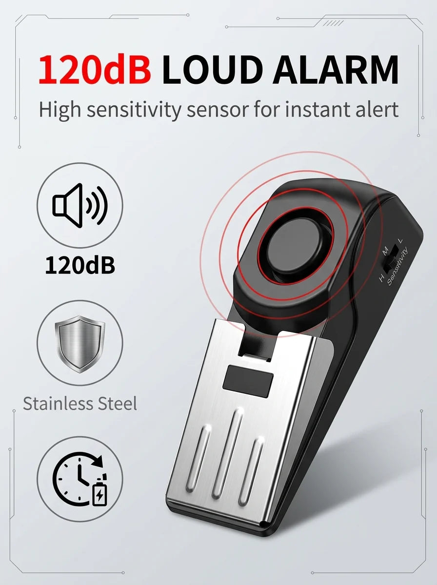 🔥Limited time special offer, Buy 1 Get 1 Free🔥120dB Portable Door Stop Alarm for Home, Hotel & Travel