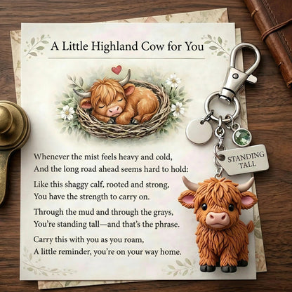 🐮A Little Highland Cow For You Keychain: Your Daily