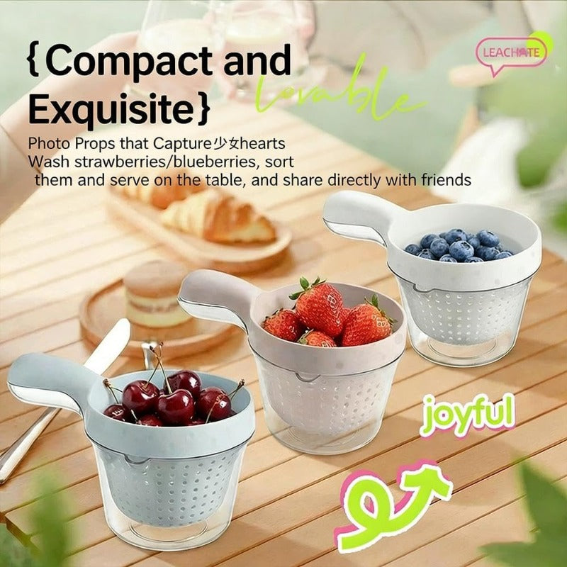🔥TODAY ONLY: Exclusive Offer!!!👑High-Gloss Transparent Shell,2-in-1 Strainer Serving Bowl