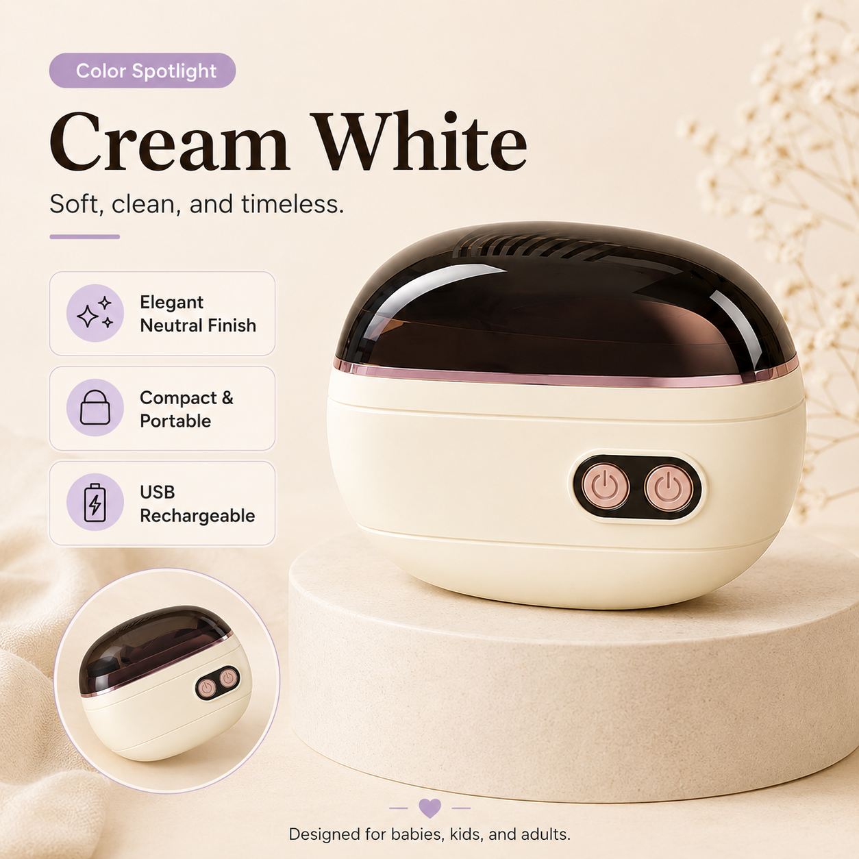2-in-1 Electric Nail Clipper & Polisher with LED Light & Nail Catcher