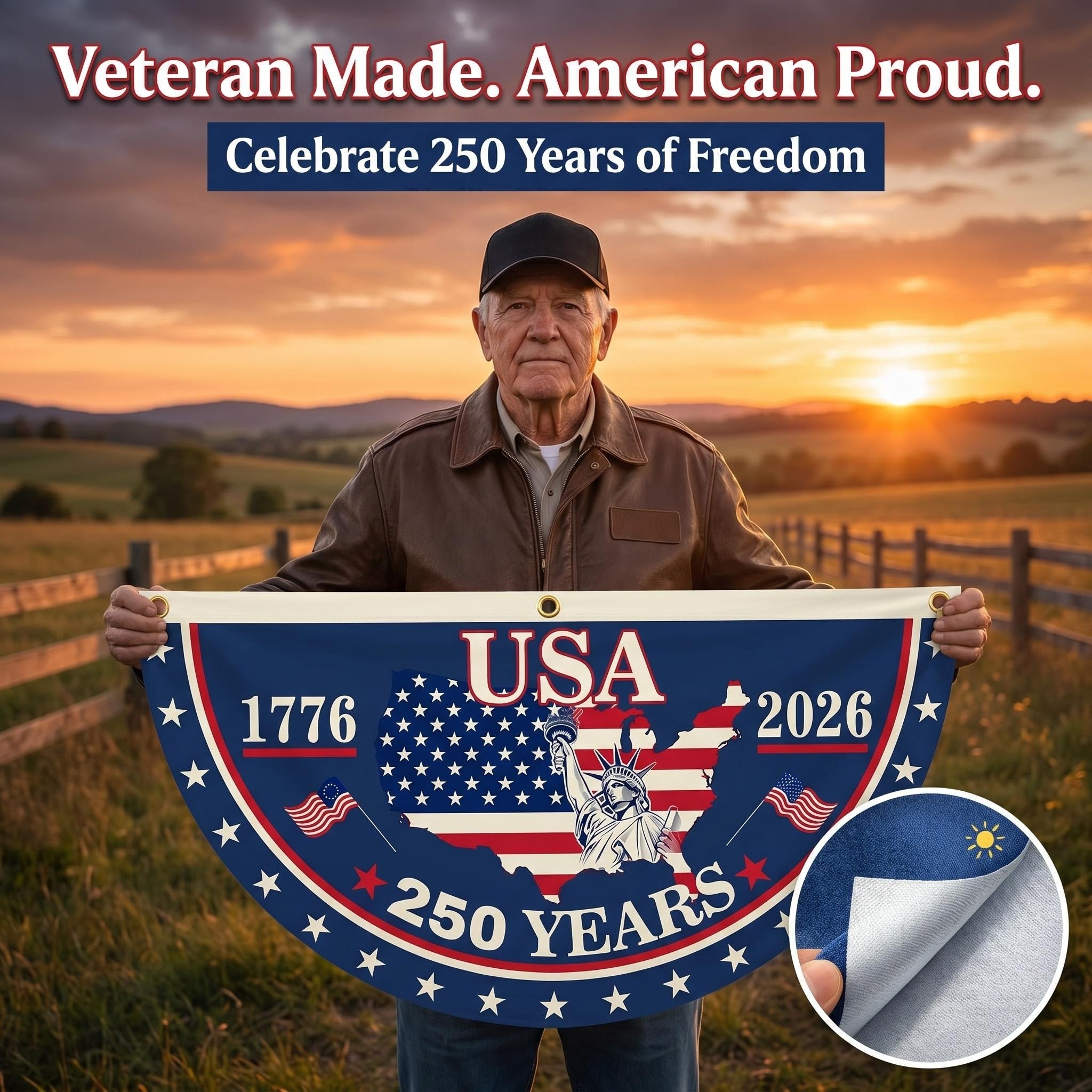 The 1776-2026 Legacy Banner: 100% Veteran-Handcrafted 250th Anniversar ...