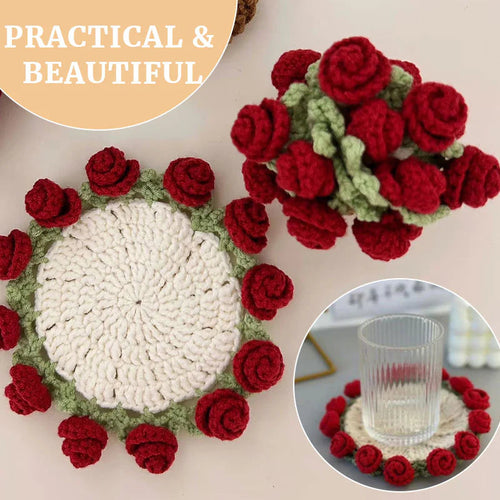🔥 Buy 1 Get 1 Free 🌹 Woven With Love,Handcrafted Floral Coaster.