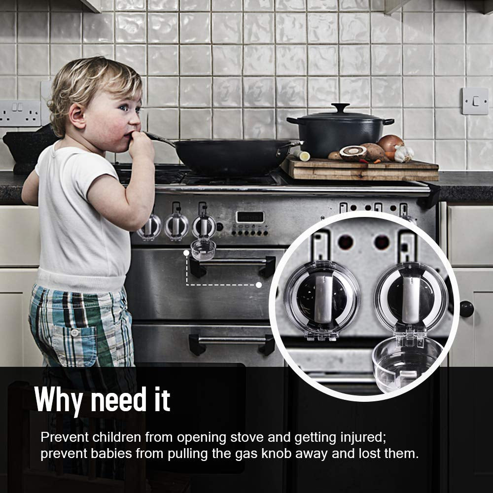 4Pcs Gas Stove Safety Lock Covers