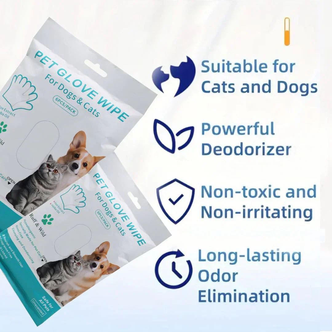 SNOWHOMEY®Hypoallergenic Pet Cleaning Glove Wipes (Unscented)