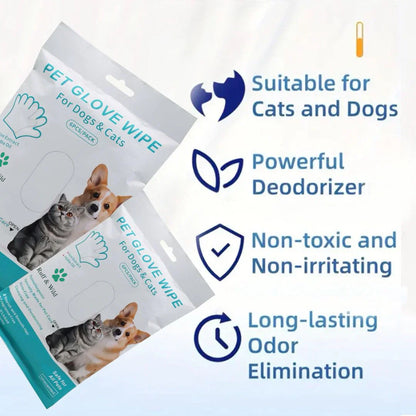 SNOWHOMEY®Hypoallergenic Pet Cleaning Glove Wipes (Unscented)