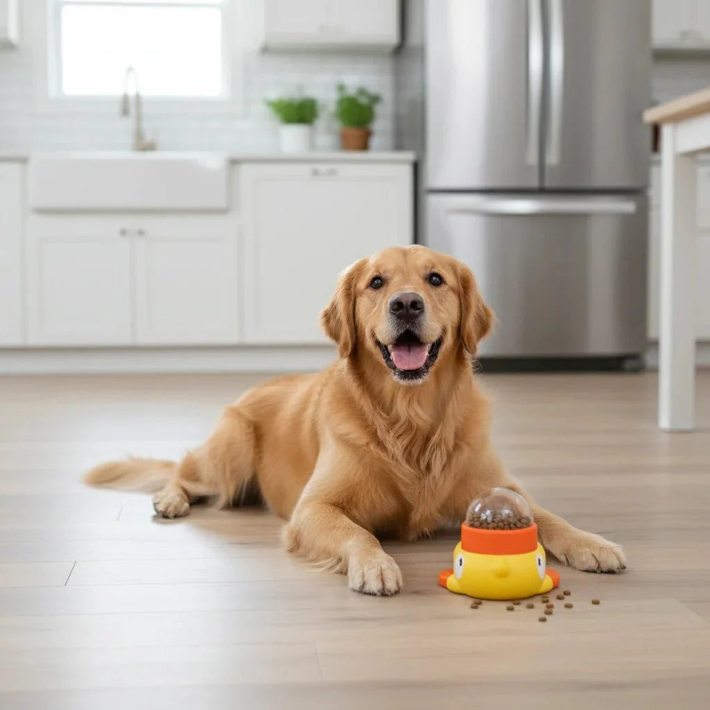 Pawsome Feeder Duck Design Pet Food Dispenser