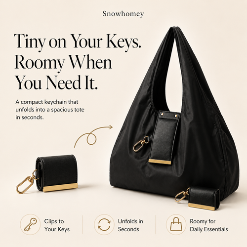 Snowhomey™ Foldable Keychain Tote