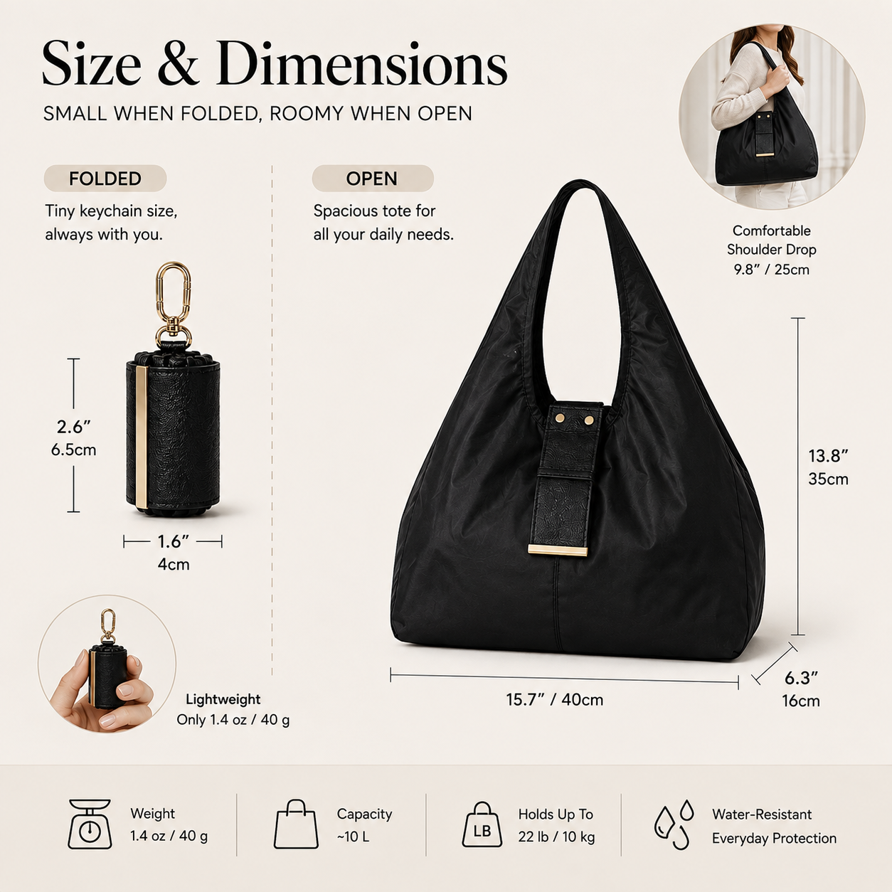 Snowhomey™ Foldable Keychain Tote